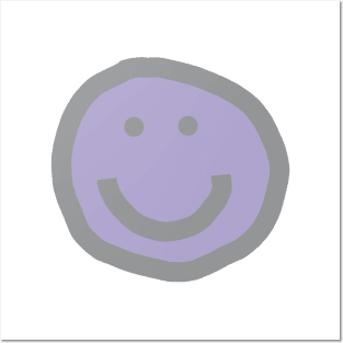 Lavender Round Happy Face with Smile Posters and Art